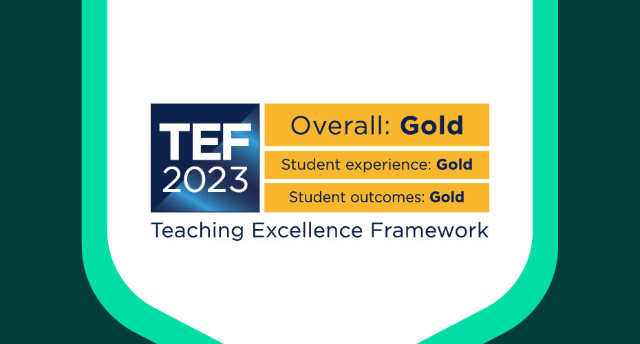 Teaching Excellence Framework (TEF) 2023 (triple Gold) logo